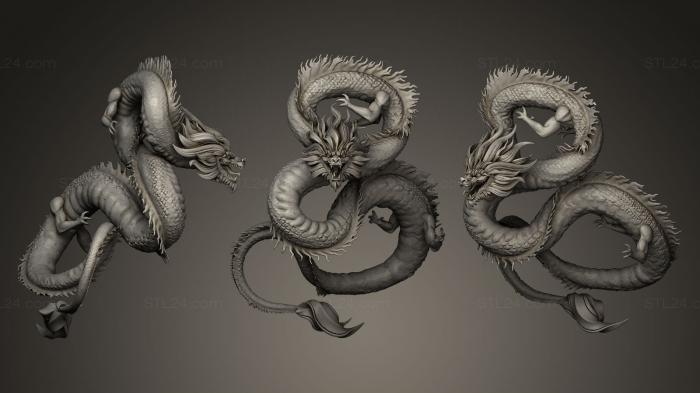 Figurines of griffins and dragons (Chinese Dragon, STKG_0029) 3D models for cnc
